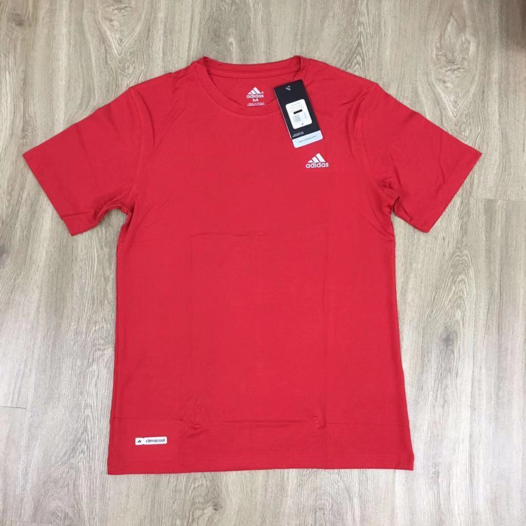 (RED S)Adidas Sport Wear T-Shirt Men Round Neck Style(Ready Stock)